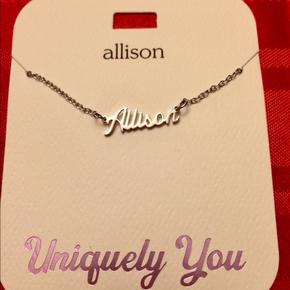 Rodium plated name necklace